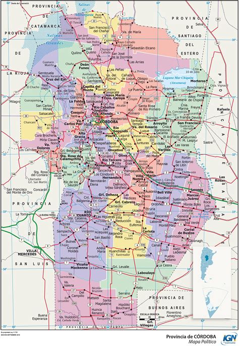 Mapa de Córdoba con la ubicación de las parrillas destacadas