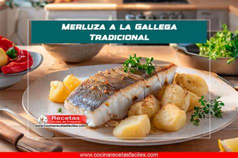 Ingredientes frescos para merluza a la gallega