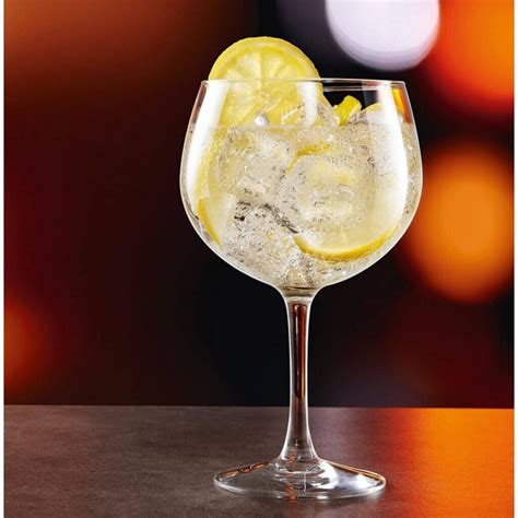 Copa de Gin Tonic con hielo y rodajas de limón