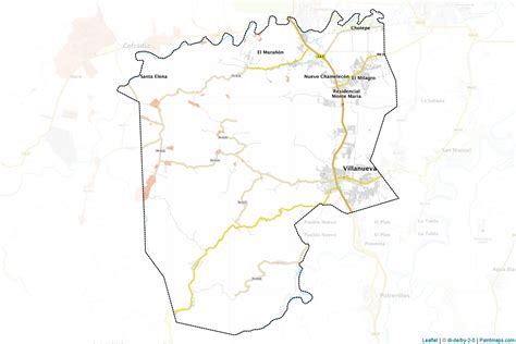 Mapa de Villanueva de Córdoba con la ubicación de la panificadora