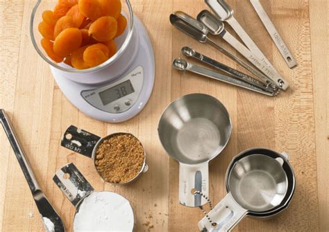 Infografía de utensilios de cocina para medir ingredientes