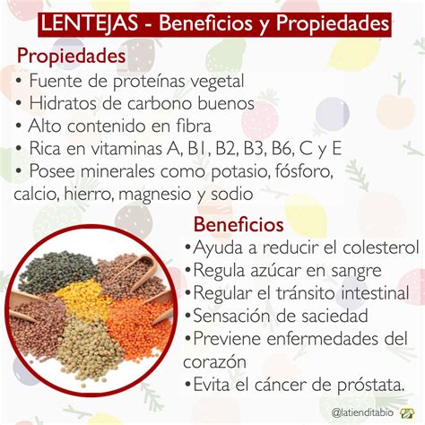 infografía sobre los beneficios de las lentejas