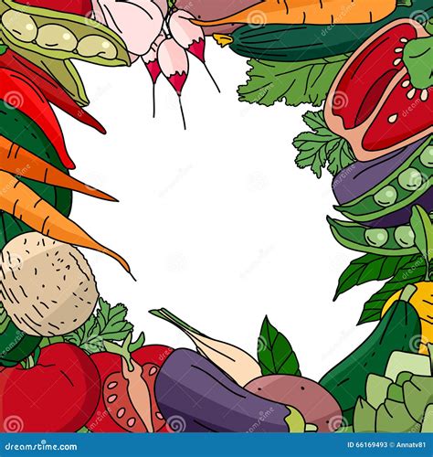 Ilustración de diversas verduras frescas