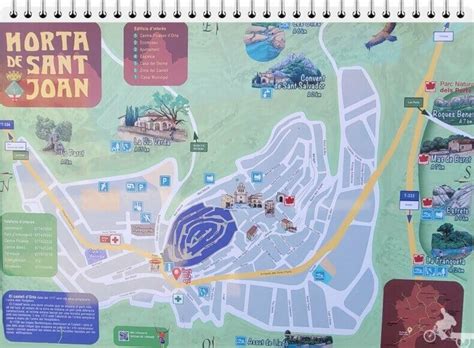 Mapa de la zona de Horta de Sant Joan y Bot con las Olles marcadas