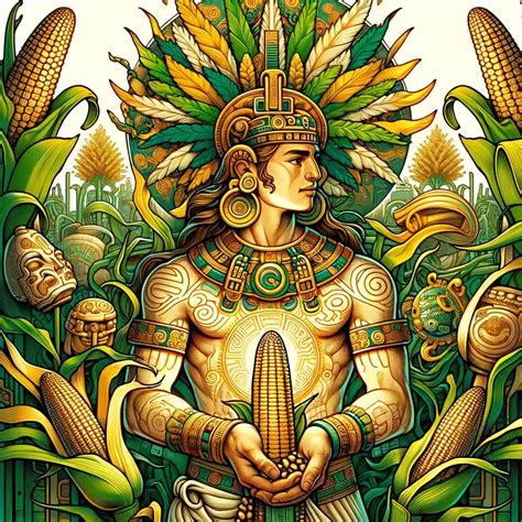 Ilustración de rituales aztecas con maíz reventado