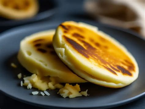 Arepa dominicana dorada y lista para servir