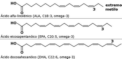 Estructura química de los ácidos grasos Omega-3