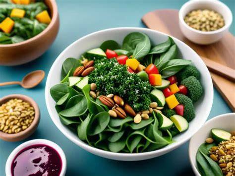 Variedad de ensaladas sin gluten
