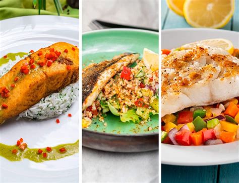 maridaje de pescado con diferentes guarniciones
