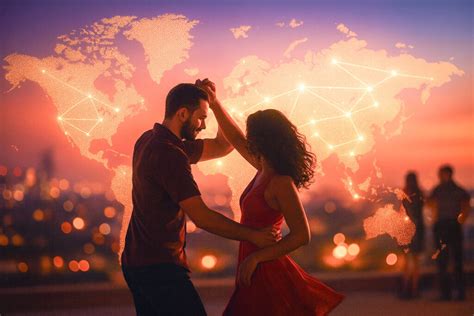 Bailarines de salsa en línea realizando movimientos complejos