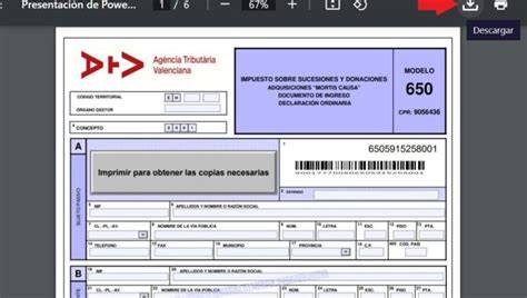 Ejemplo de declaración de bienes inmuebles en el Modelo 650