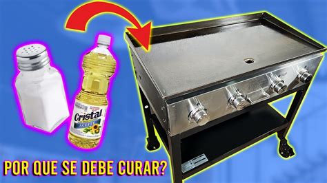 Ingredientes para curar una plancha de cocina