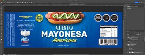 Etiqueta de producto de mayonesa industrial con indicación de pasteurización.