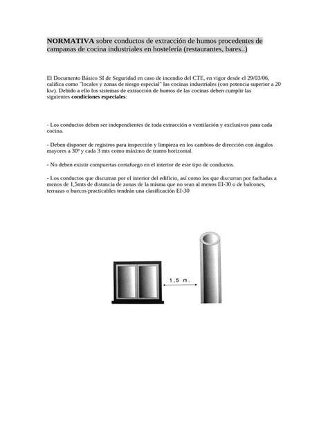 Normativa de extracción de humos