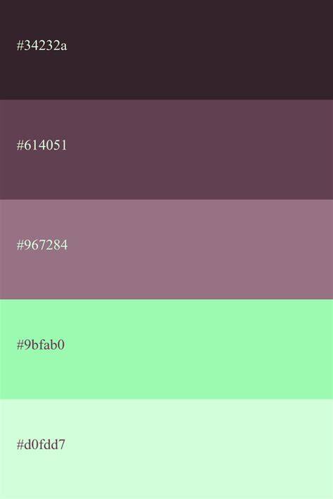 Paleta de colores berenjena y verde