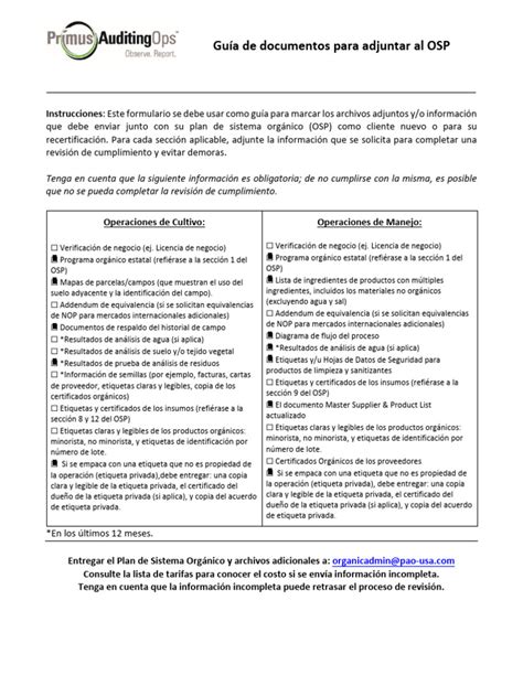 Documentos necesarios para adjuntar al DUA