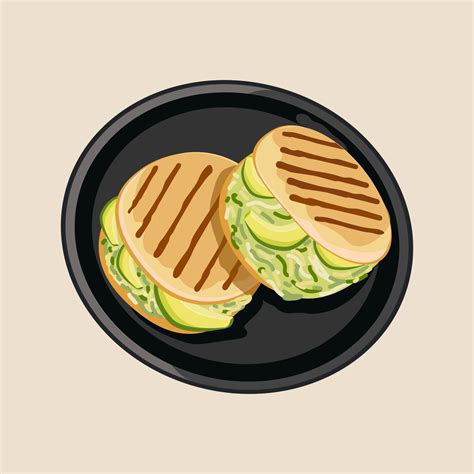 Ilustración de una arepa recién cocida