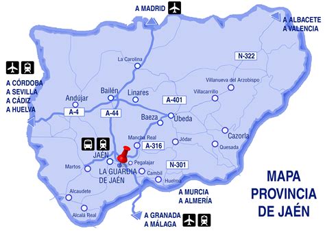 mapa de ubicación de Quesada en la provincia de Jaén
