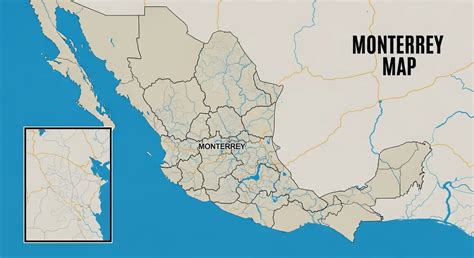 Mapa de Monterrey destacando la ubicación de mercados y centrales de abasto