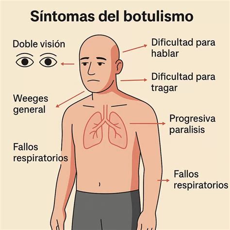 Gráfico de los síntomas del botulismo y su progresión