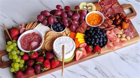 Tabla de quesos con Edam, frutas y pan