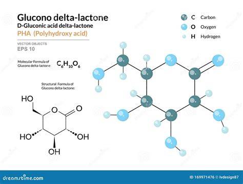 Estructura química de la glucono delta-lactona