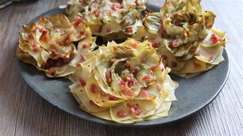 Rosas de jamón ibérico y flores naturales