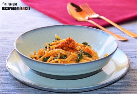 Ingredientes para relleno de espinacas y sobrasada