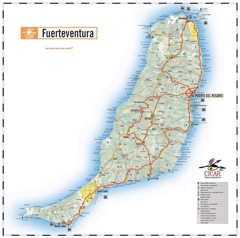 Mapa de localización de restaurantes de pollos asados en Fuerteventura