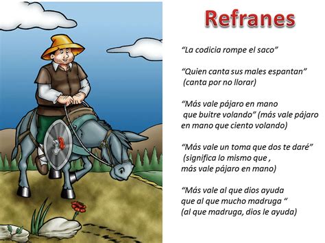 Ilustración de Sancho Panza recitando refranes