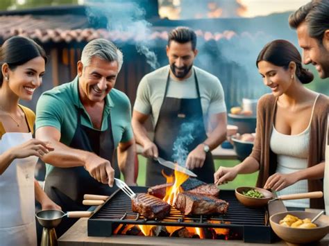 Familia y amigos compartiendo un asado en un quincho