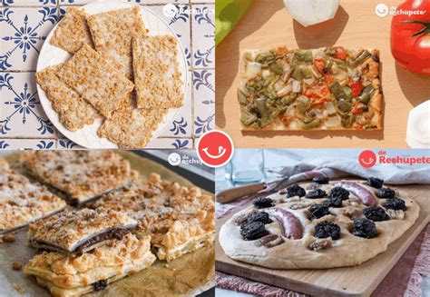 Variedad de cocas dulces y saladas