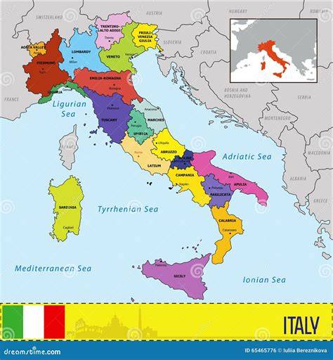 Mapa de Italia con regiones productoras de lentejas