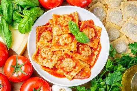 Ingredientes para el relleno de raviolis