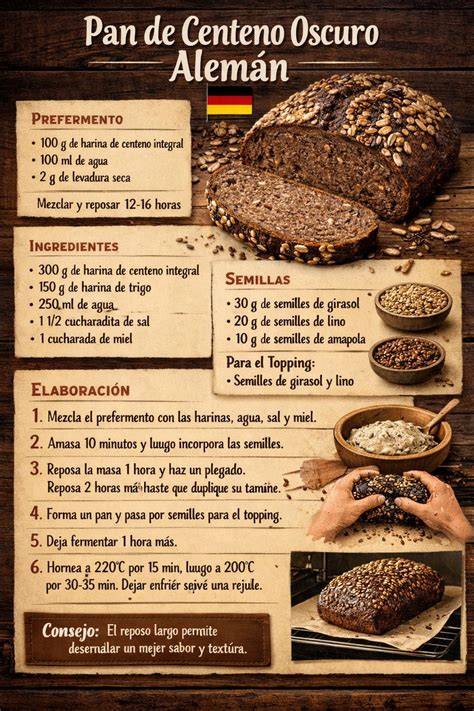 Pan de centeno oscuro y aromático