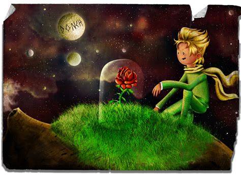 El Principito y la rosa en su planeta