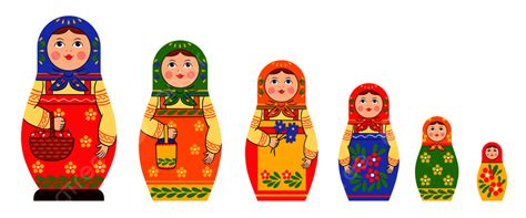 Conjunto de muñecas rusas de diferentes tamaños