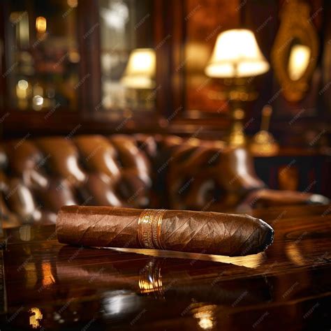 Primer plano de un habano encendido
