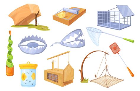 Ilustración de trampas para pájaros tipo