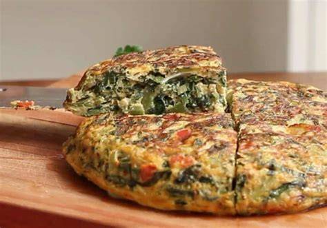 Tortilla de acelga lista para servir