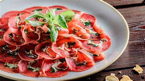 Ingredientes frescos para carpaccio