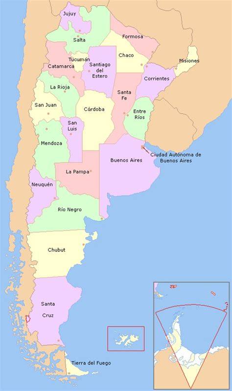 Mapa de Argentina con provincias productoras de empanadas