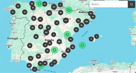 Mapa de puntos limpios en España