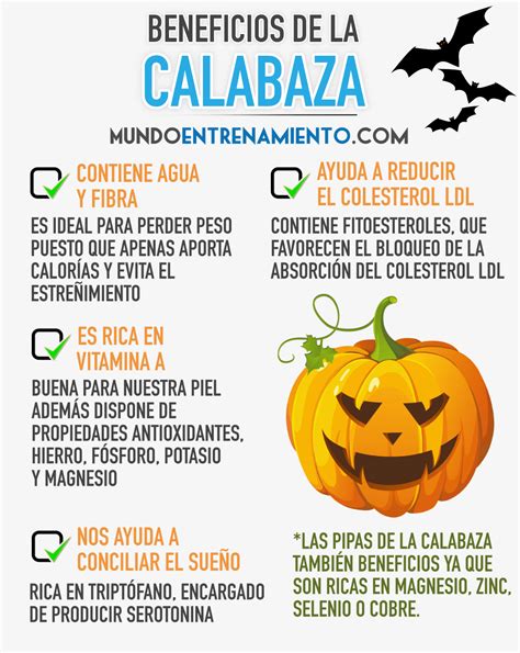 Infografía con los beneficios de la calabaza