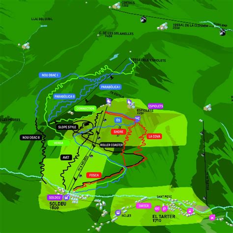 Mapa de pistas del Bike Park Soldeu