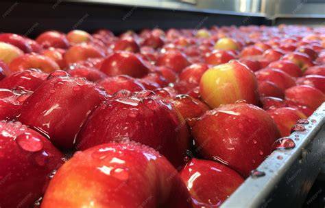 Manzanas lavadas y descorazonadas