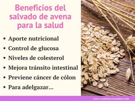 Gráfico de beneficios del salvado de avena