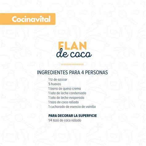 Ingredientes para flan de coco