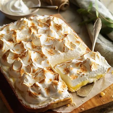 Composición de merengue tostado y crema de limón en un vaso