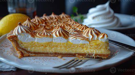 Tarta de limón con merengue tostado decorada
